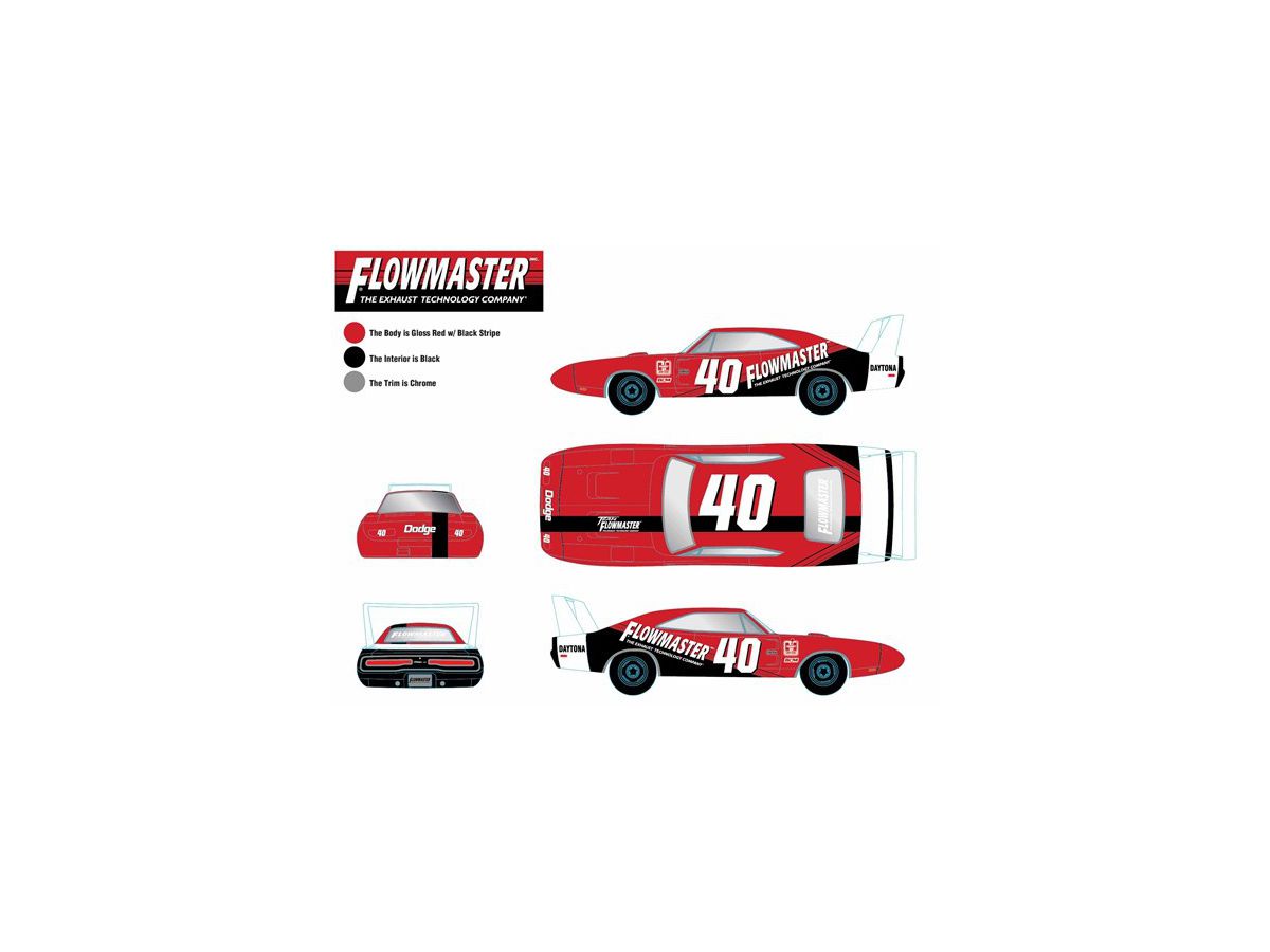 1/64 M2 Machines 1969 Dodge Charger Daytona HEMI FLOWMASTER - Gloss Red w/Black Stripes | HLJ.co.jp