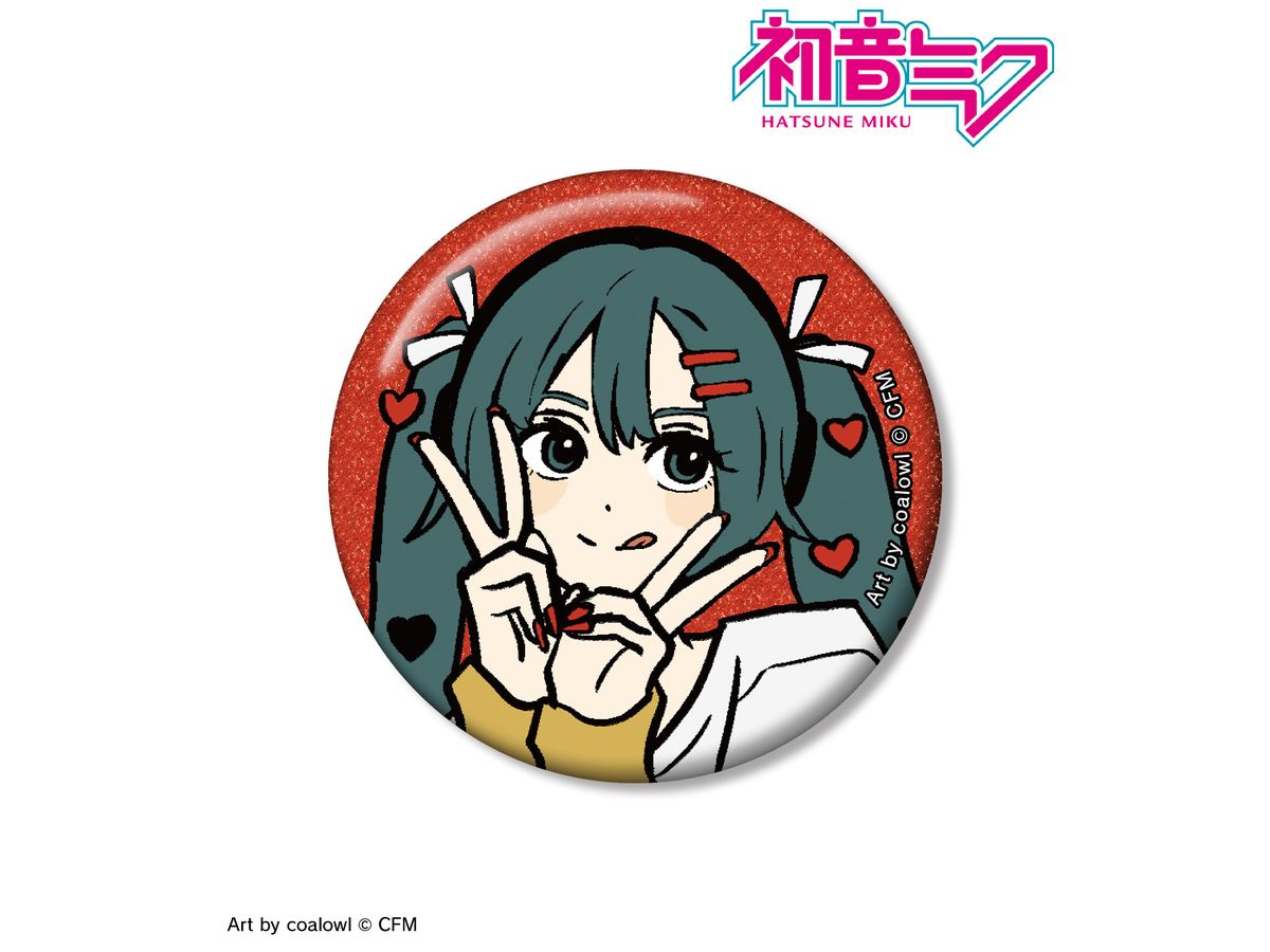 初音ミク ハートver. グリッター缶バッジ ver.B 初音ミク: 描き下ろし 初音ミク ハートver. Art by coalowl