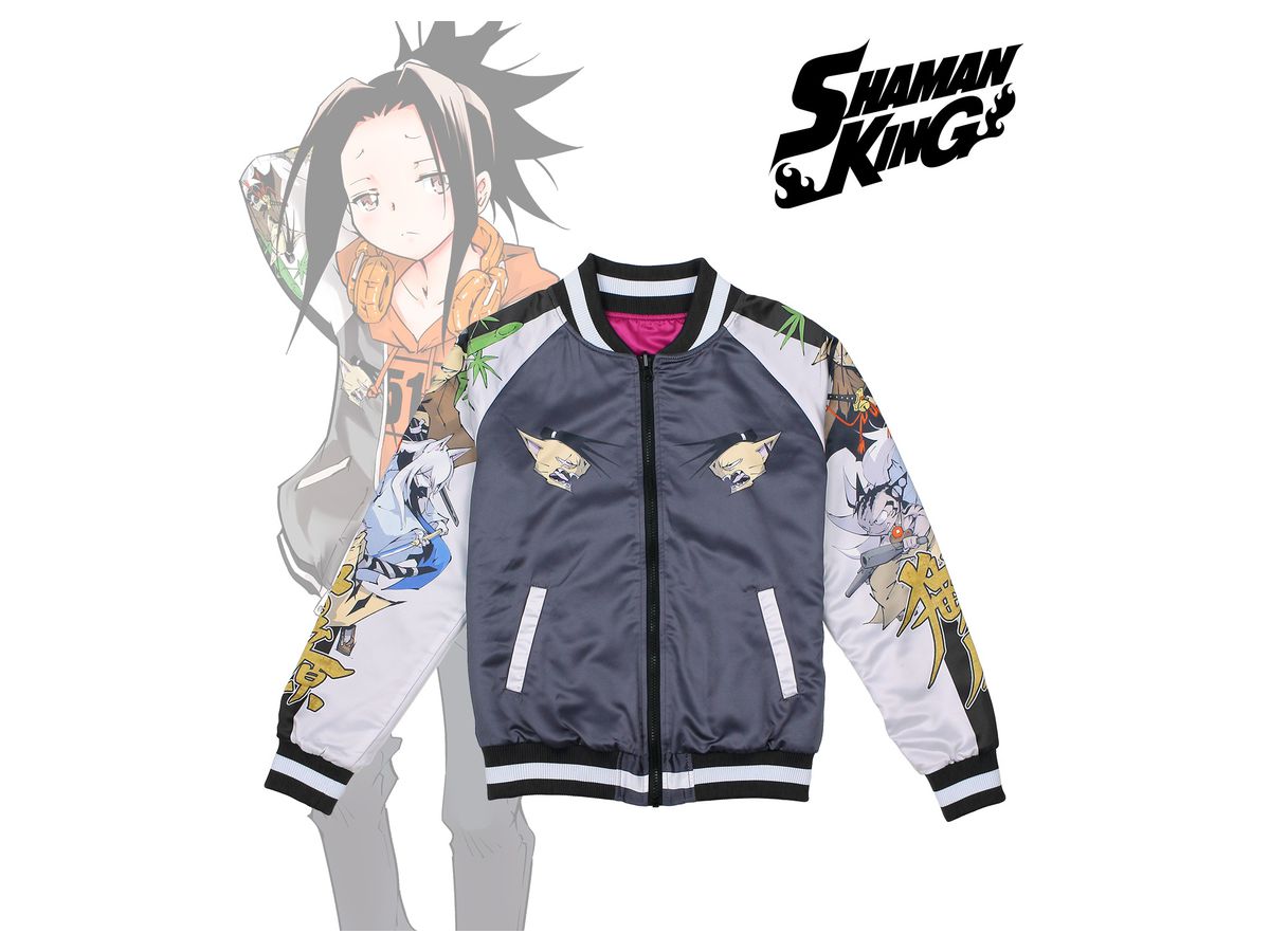 シャーマンキング 描き下ろしイラスト 葉 ハオ 猫ヶ原スカジャン ユニセックス サイズ L シャーマンキング 描き下ろしイラスト 葉 ハオ 猫ヶ原スカジャン ユニセックス サイズ L