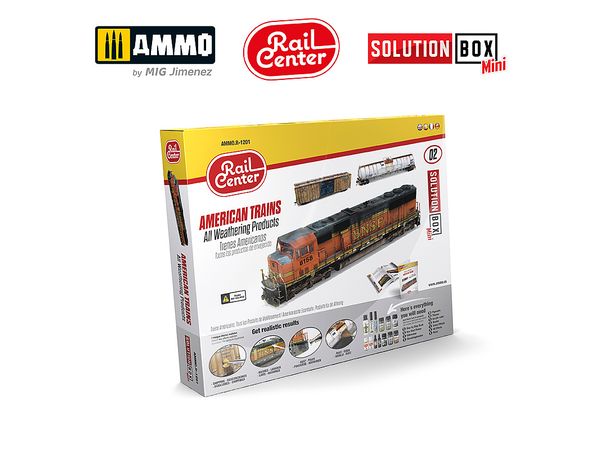 塗料・工具　塗料 レイルセンター ソリューションボックス ミニ #02：アメリカ列車のウェザリング [AMOR-1201] レイルセンター ソリューションボックス ミニ #02: アメリカ列車