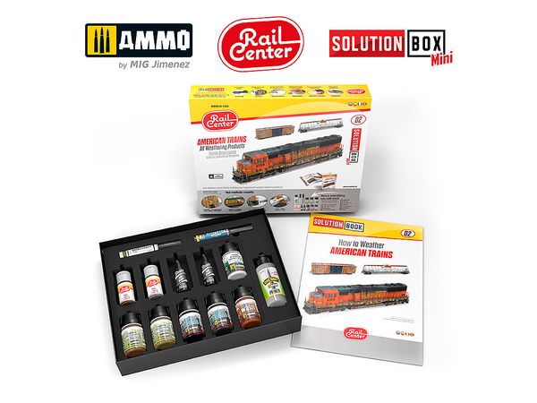 塗料・工具　塗料 レイルセンター ソリューションボックス ミニ #02：アメリカ列車のウェザリング [AMOR-1201] レイルセンター ソリューションボックス ミニ #02: アメリカ列車