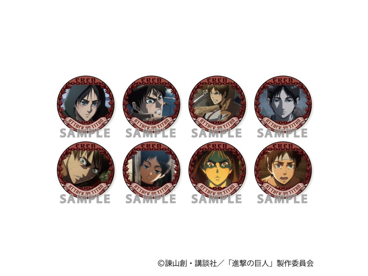 進撃の巨人 トレーティング缶バッジ エレンスペシャル Part1 1Box 8pcs