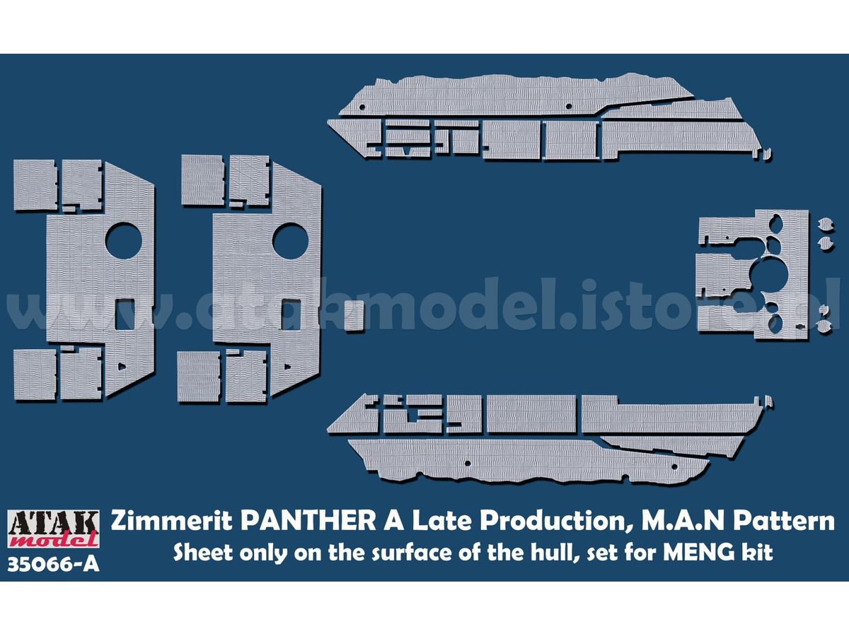 プラモデル　1/35 WWII ドイツ パンサー戦車A型後期型 MAN社製用ツィンメリットセット#2(モンモデルTS-035用) ディティールアップパーツ [AT35066] 1/35 WWII ドイツ パンサー戦車A型後期型 MAN社製用ツィン