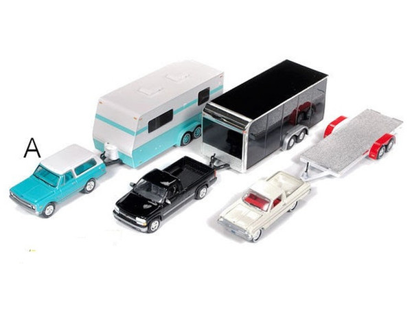 Johnny Lightning 1966 Ford Bronco Avec Remorque - Échelle 1/64 - Die-cast Rouge/blanc/noir - Boîte Neuve Scellée