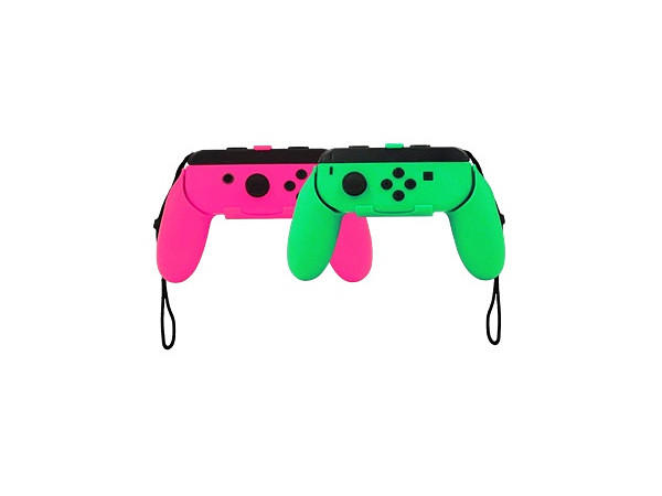 Nintendo Switch: Joy-Con用 プレイアップ グリップ グリーン&ピンク
