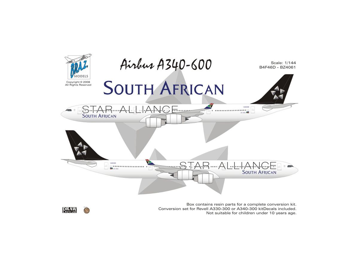 1/144 エアバス A340-600 コンバージョンセット SA航空 スター 