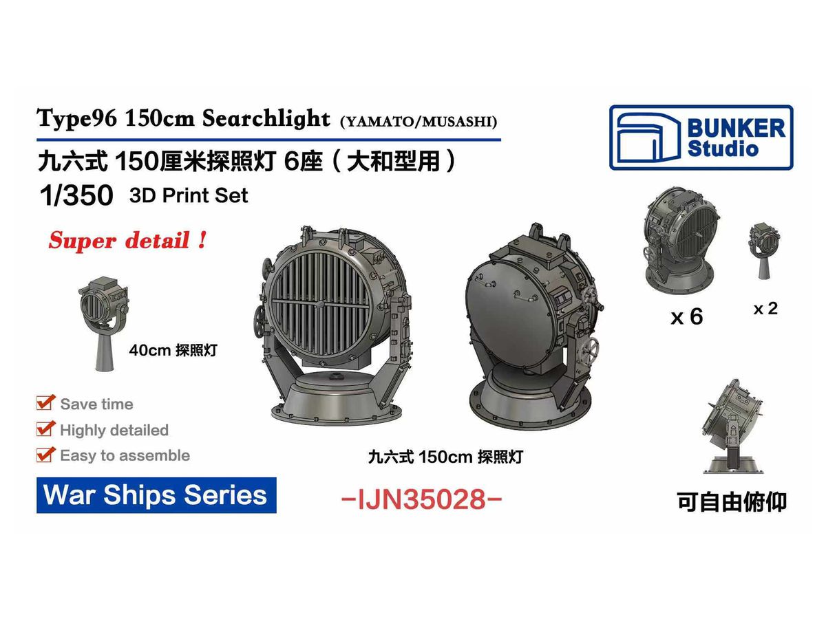 1/350 日本海軍 九六式150cm探照灯セット (大和/武蔵用) | HLJ.co.jp