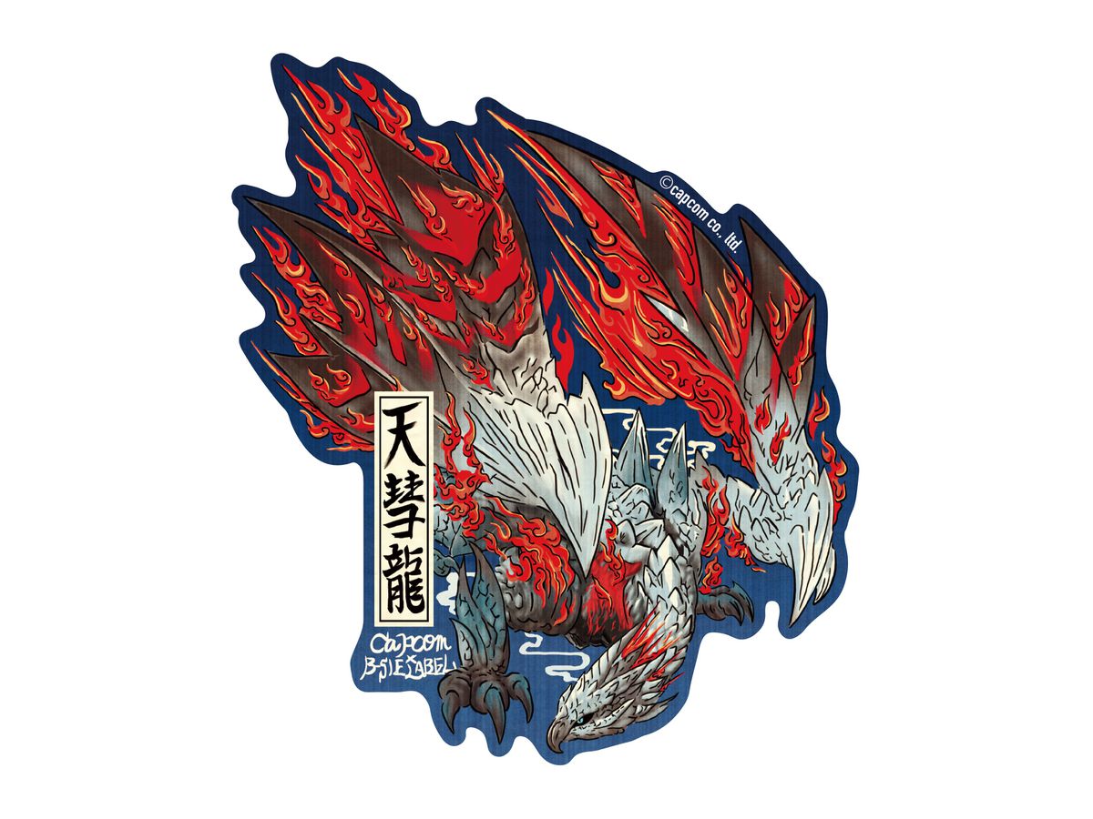 Capcom X B Side Labelステッカー モンスターハンター バルファルク浮世絵 Capcom X B Side Labelステッカー モンスターハンター バルファルク浮世絵