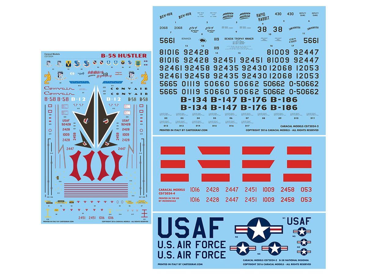 1/72 アメリカ空軍 B-58 ハスラーデカール | HLJ.co.jp