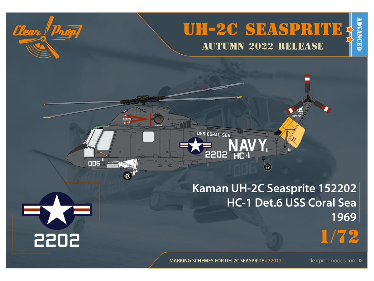 プラモデル　1/72 UH-2C シースプライト [CPU72017] 1/72 UH-2C シースプライト【CPU72017】 | クリアープロップ