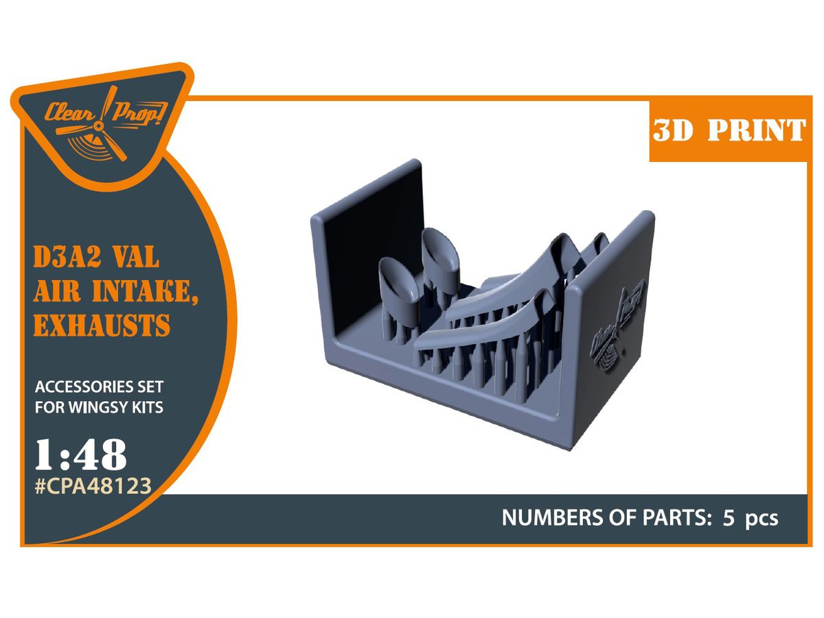 1/48 九九艦爆二二型 エアインテーク & 排気管 (ウィングジーキット用