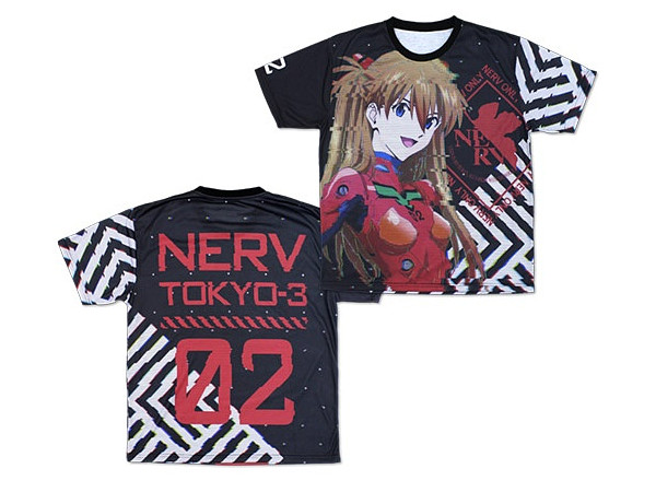 EVANGELION: 式波・アスカ・ラングレー 両面フルグラフィックTシャツ/L