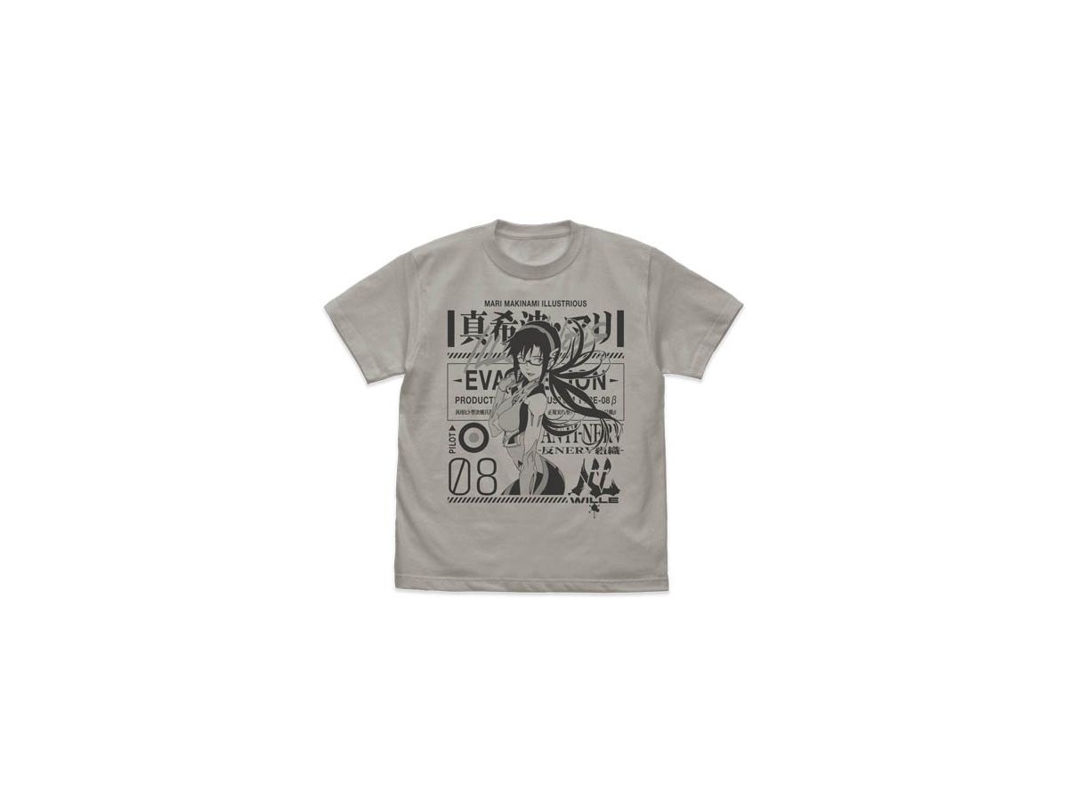 EVANGELION: 真希波・マリ・イラストリアス Tシャツ/LIGHT GRAY-S 