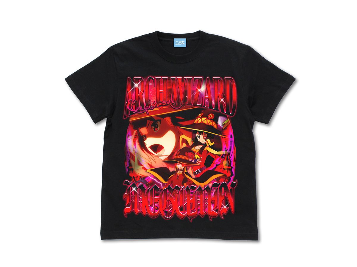 この素晴らしい世界に祝福を めぐみん フルカラーtシャツ Black S