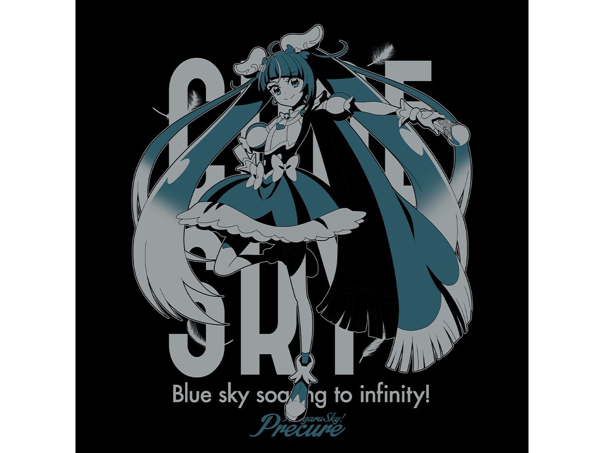 ひろがる！スカイプリキュア　お台場　Tシャツ　黒　XL　大きい　大人向け　限定品 グッズ-Tシャツ】ひろがるスカイ！プリキュア キュアスカイ T