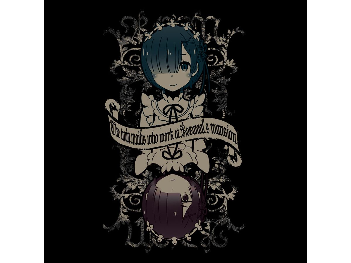 Re:ゼロから始める異世界生活: ラム&レム Tシャツ Ver.2.0 / BLACK-L