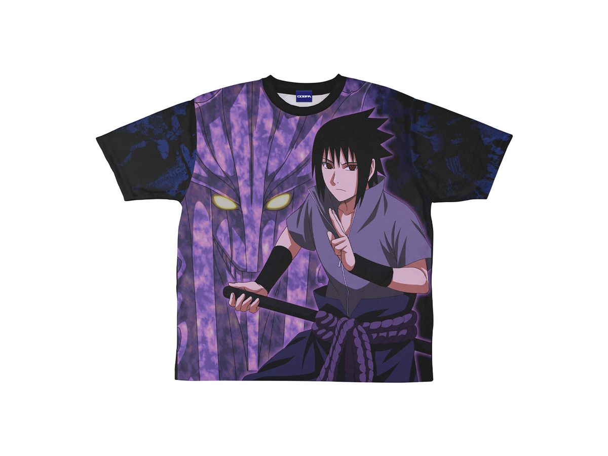 NARUTO 疾風伝 うちはサスケ Tシャツ 桜柄 NARUTO 疾風伝: 描き下ろし うちはサスケ 両面フルグラフィックTシャツ