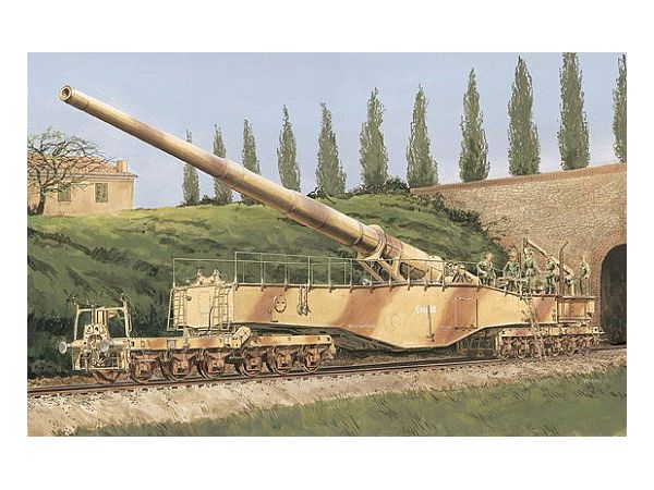 1/144 WWII ドイツ軍 28cm列車砲K5E レオポルド(パンツァーグレイ+