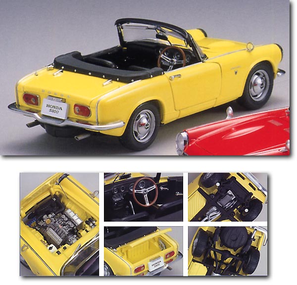 【使い勝手の良い】 ホンダ 1/24 S800 HLJ.co.jp | イエロー 1966 ロードスター ミニカー