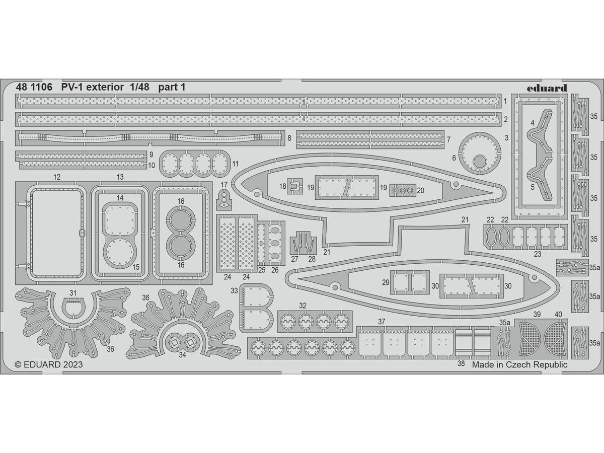 プラモデル　1/48 PV-1 外装エッチングパーツ アカデミー用 [EDU481106] 1/48 PV-1 外装エッチングパーツ (アカデミー用) | HLJ.co.jp