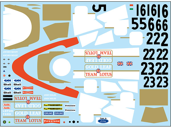 エブロ Team Lotus type 72C1/20スケール+別売りデカール エブロ Team Lotus type 72C1/20スケール+別売りデカール
