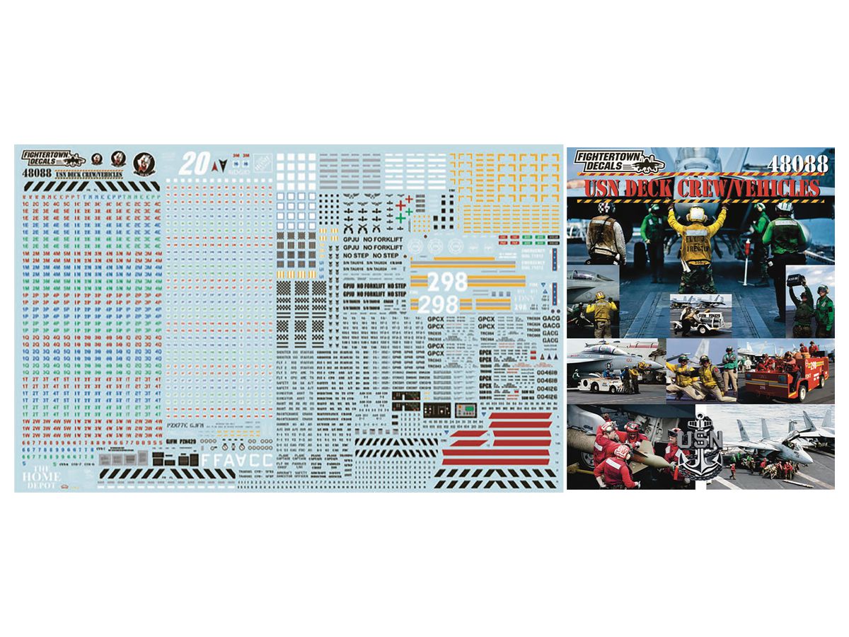 1 48 アメリカ海軍航空母艦デッキクルー 車両用デカール By ファイタータウンデカール ホビーリンク ジャパン