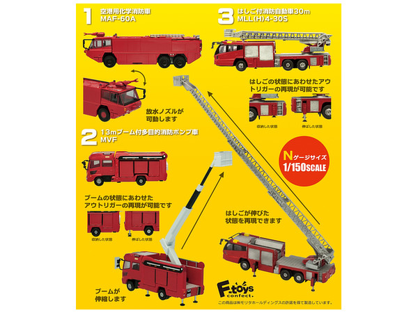1/150 ニッポンの働く車キット2 消防車両2: 1Box 10pcs | HLJ.co.jp