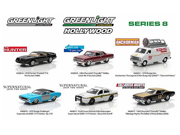 グリーンライト　8台セット 1/64 GreenLight Hollywood Series 8: 1Box 6pcs | HLJ.co.jp