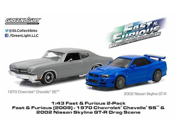 1/43 ワイルドスピード MAX (2009) シェベルSS & スカイラインGT-R(2種