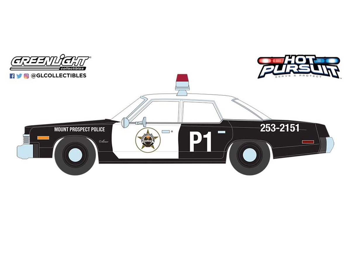 グリーンライト1974 ダッジ・モナコ - マウントプロスペクト・ポリス 1/24 GreenLight Hot Pursuit - 1974 Dodge Monaco - Mount