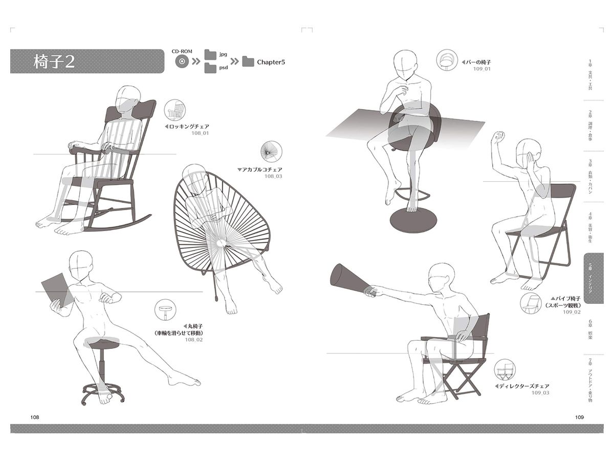 小道具とセットで使えるイラストポーズ集 グラス かばん 階段 自転車など小物 家具データも満載 By ホビージャパン ホビーリンク ジャパン