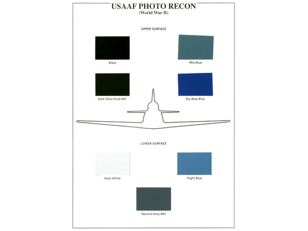 USAAF Photo Recon Aircraft Color Chart | HLJ.com