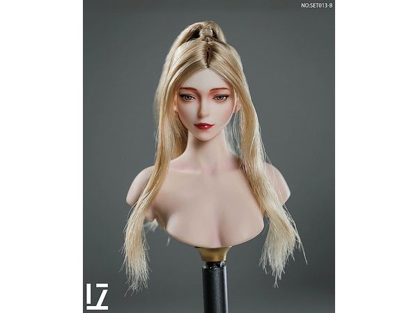 ドールアクセサリー　1/6 女性ヘッドパーツB：Golden Hair ポニーテール 真ん中分け 1/6 女性ヘッドパーツ B : Golden Hair w/ Ponytail & Middle