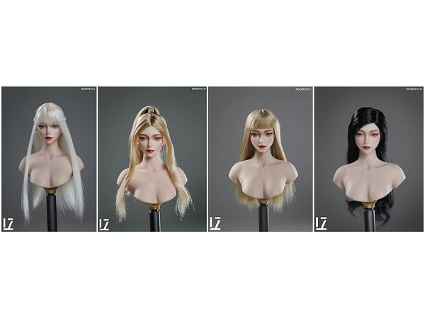ドールアクセサリー　1/6 女性ヘッドパーツB：Golden Hair ポニーテール 真ん中分け 1/6 女性ヘッドパーツ B : Golden Hair w/ Ponytail & Middle