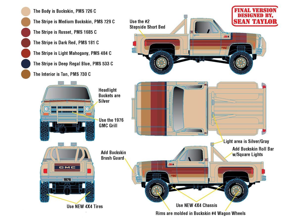1/64 M2 Machines 1976 GMC Sierra Classic 15 Desert Fox Buckskin