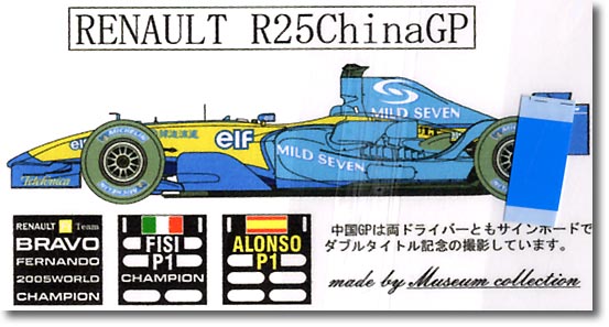 1/43 ミニチャンプス対応 ルノー R25用 マイルドセブン | HLJ.co.jp
