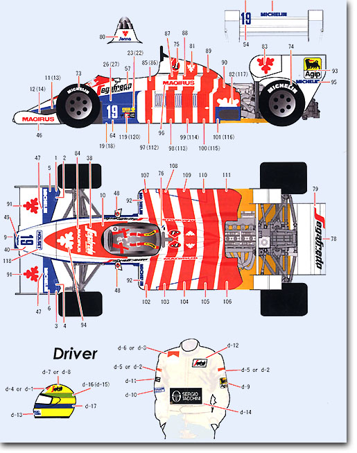 モデルファクトリーヒロ 1/20 トールマン TG184 モナコGP