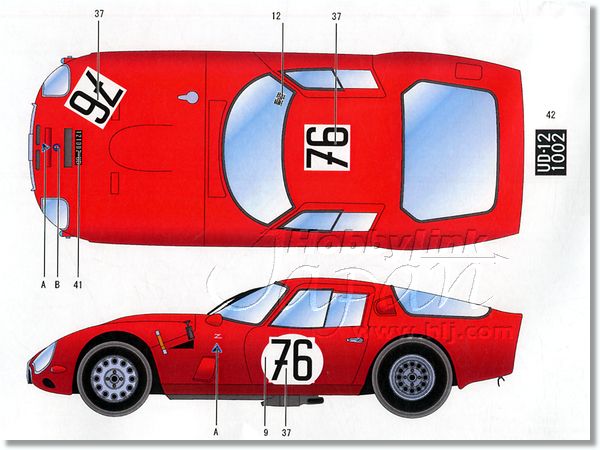 1/24 アルファロメオ TZ2 1966 ニュルブルクリンク #77 #76 | HLJ.co.jp