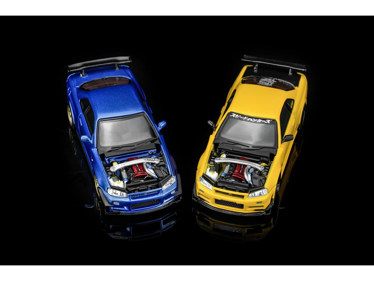 Gt R R34 Yellow 1/64 Nissan Skyline GT-R (R34) Customized Lightning Yellow w/GT Aero ...