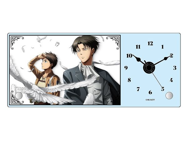 【希少品】 進撃の巨人　アクリル置き時計 リヴァイ エレン アニ・レオンハート アクリル定規 進撃の巨人 掛け時計 置時計