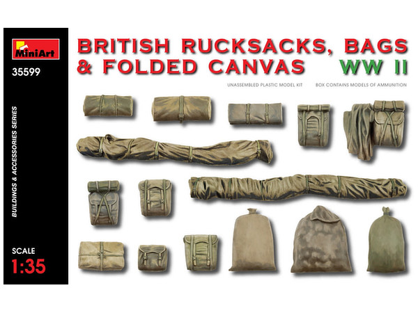 1/35 イギリス軍用リュックサック・バッグ・折りたたみ式キャンバスWW2