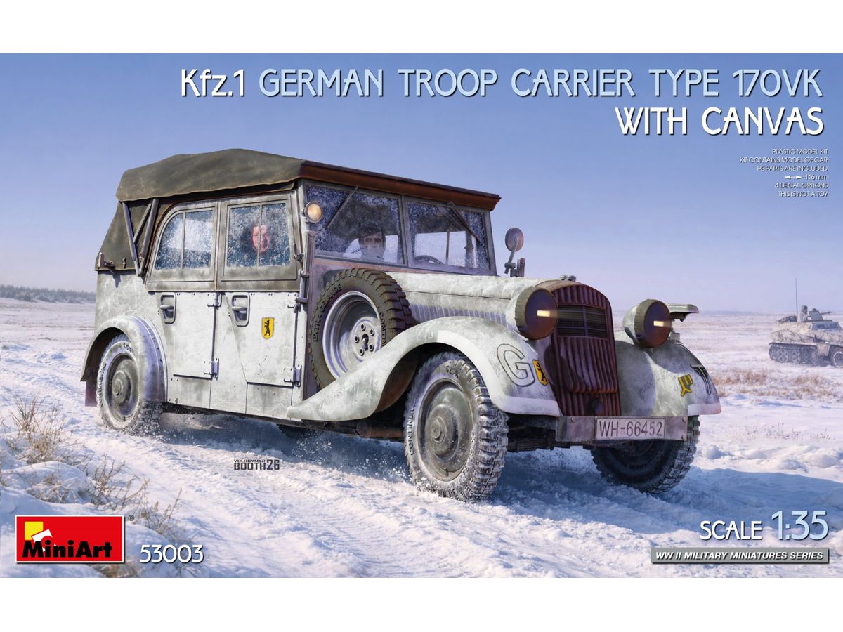 1/35 Kfz.1 ドイツ軍兵員輸送車 タイプ170VK(帆布仕様) | HLJ.co.jp