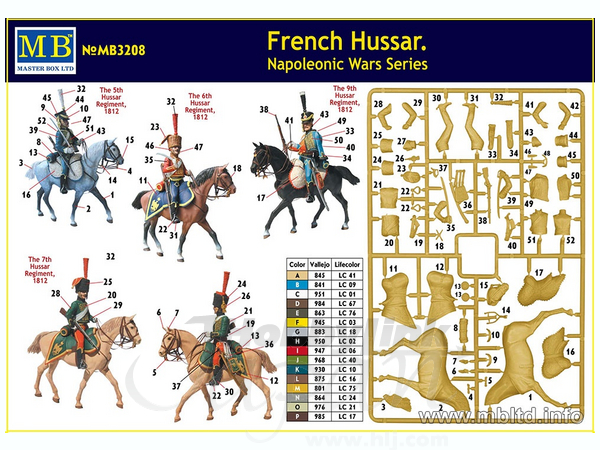 1 32 仏 軽騎兵ユサール 馬 ナポレオニック By マスターボックス ホビーリンク ジャパン