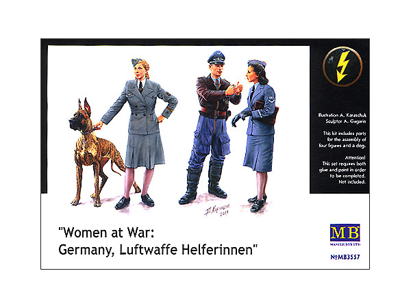 1/35 ドイツ空軍 女子補助員 2pcs + 搭乗員 + 将校 & 大型犬 | HLJ.co.jp