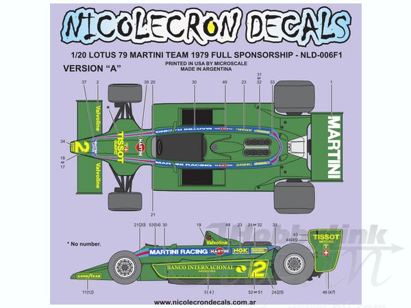 1/20 ロータス 79 マルティニ チーム 1979 フルスポンサーシップ | HLJ