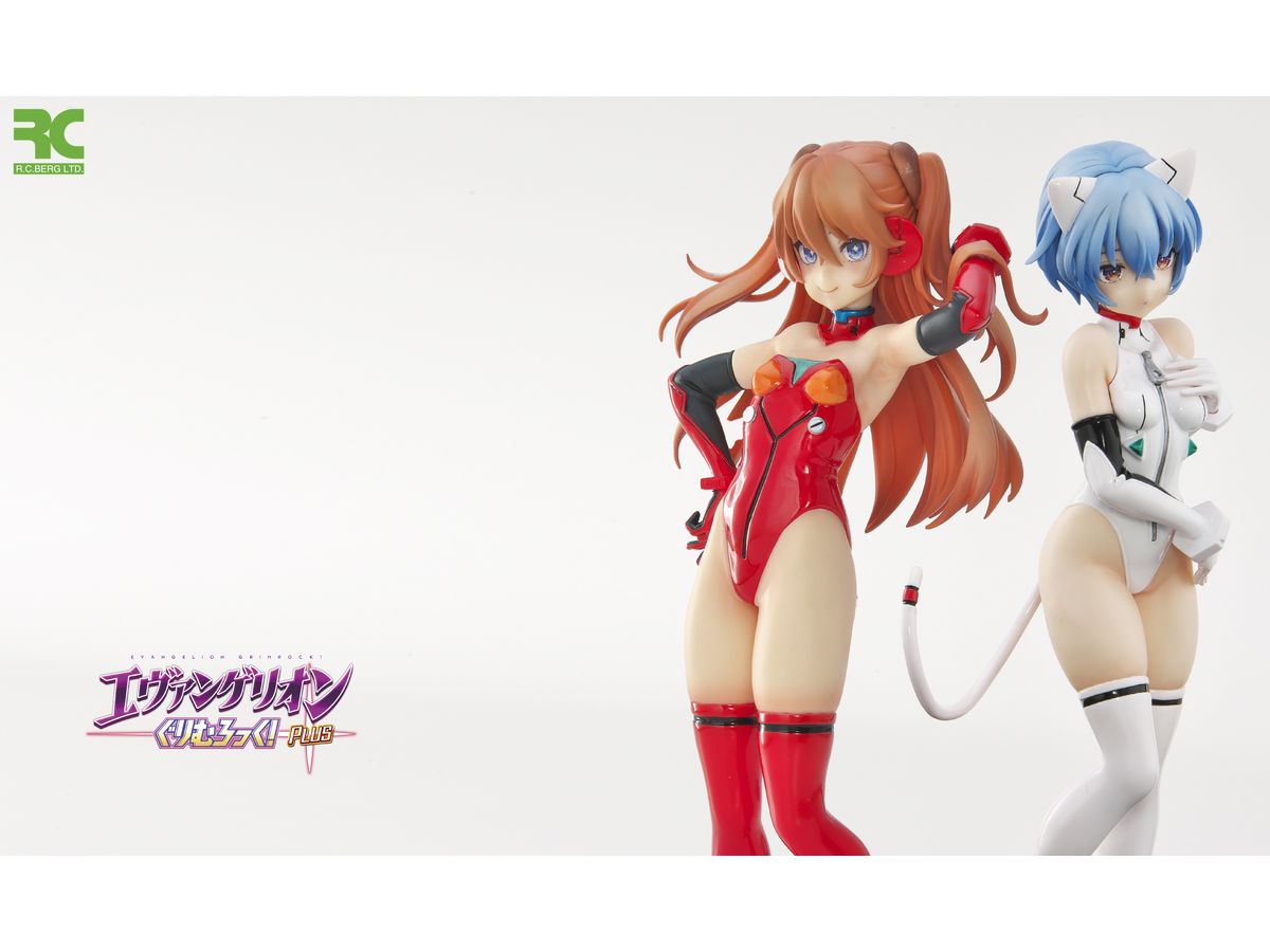 フィギュア　アスカ(成型色：ホワイト) 「エヴァンゲリオンぐりむろっく！PLUS」 1/8 カラーレジンキャストキット 今度は白ねこ風少女！ レジンキット「エヴァンゲリオン