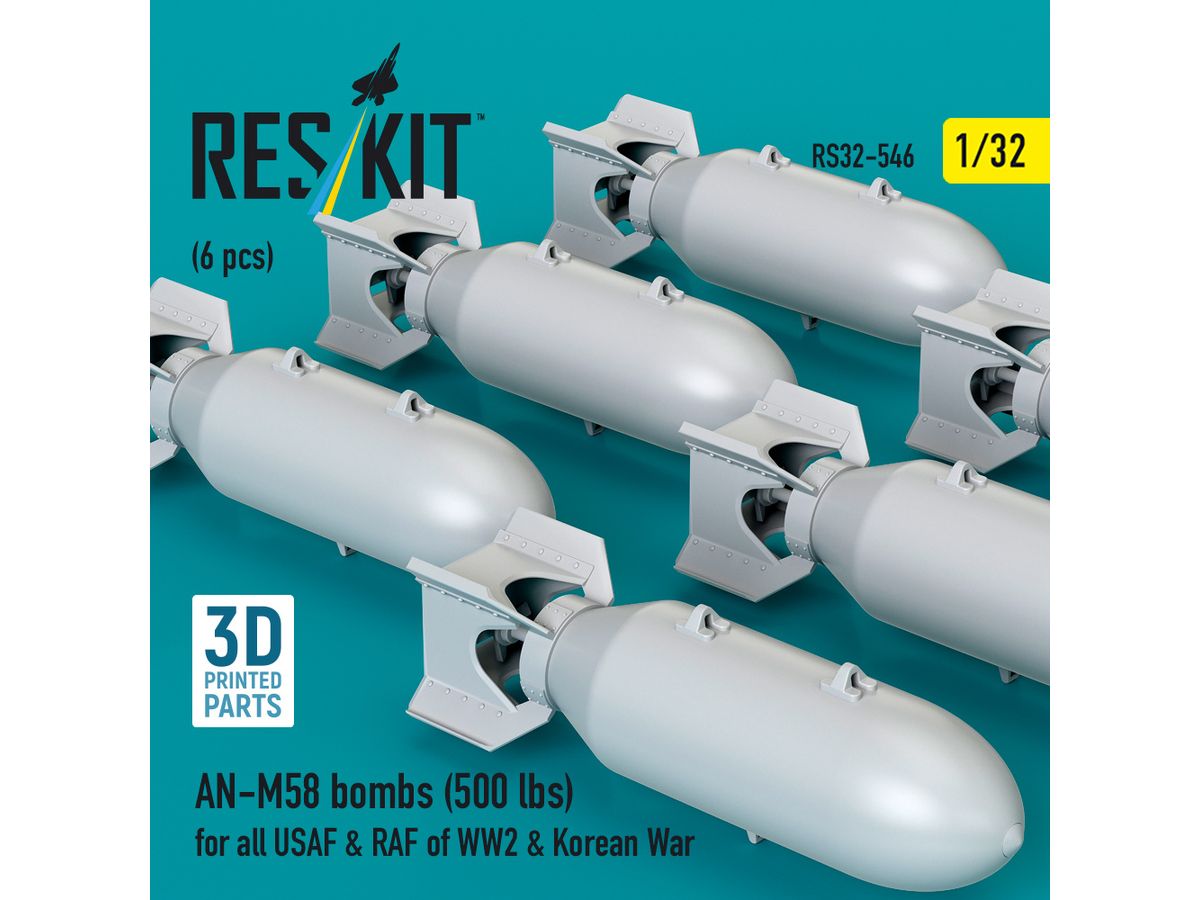 1/32 WW.II 米軍 AN-M58 500ポンド 半徹甲航空爆弾 (6個入