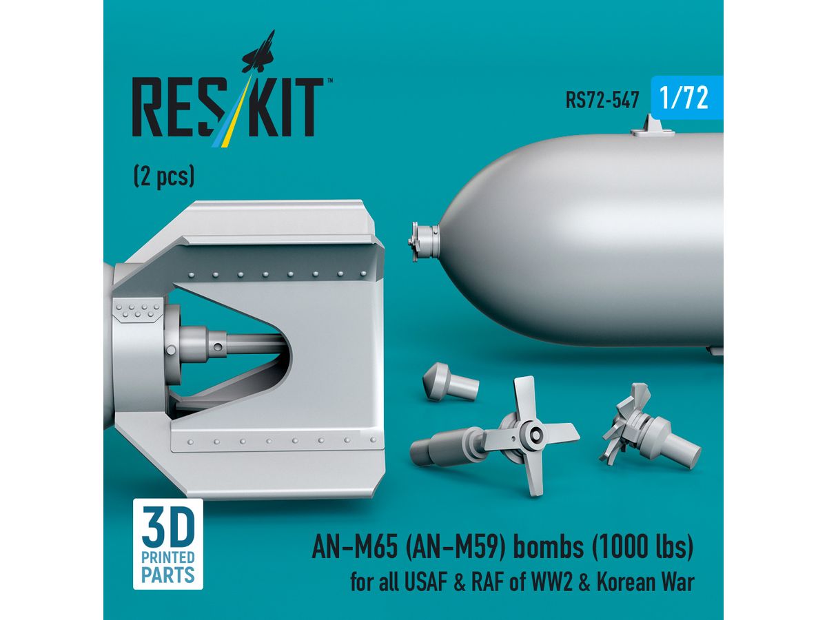 1/72 WW.II 米軍 AN-M65 (AN-M59) 1000ポンド航空爆弾 (2個入