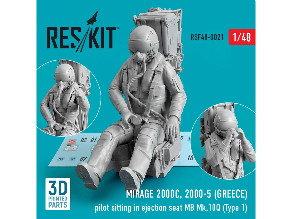 1/48 ギリシア空軍 ミラージュ2000C/2000-5 パイロットw/MB Mk.10Q