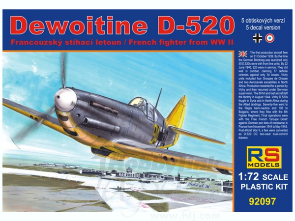 ドボワチン D.520 1/72 スケール ドボアチン D.520 （ハセガワ1/72） ＜特集 西欧＜2023年6月号